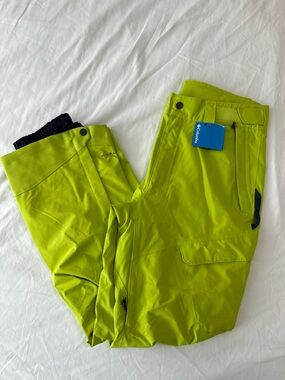 NWT Columbia OMNI-TECH Powder Stash Snowboard Pant Medium Lime Green Ski Outdoor